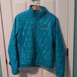 Women's Patagonia Teal Puffer Zip Pullover